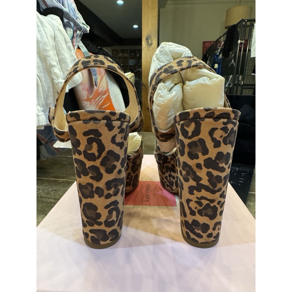 Kate Spade New York Grace Tawny leopard print platform sandals Size 7.5 - Picture 5 of 11